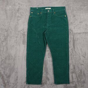 Levi's corduroy pants wedgie straight women's 31 green premium white tag